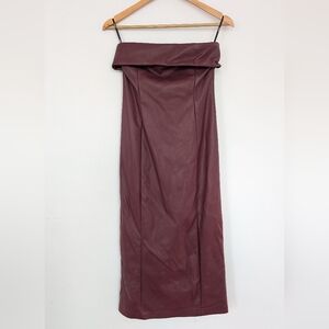 Forever 21 Maroon Leather Pencil Skirt